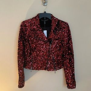 WHBM • Red Sequin Blazer